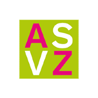 Logo asvz, roze en witte letters op een felgroene achtergrond - Nestlé Professional