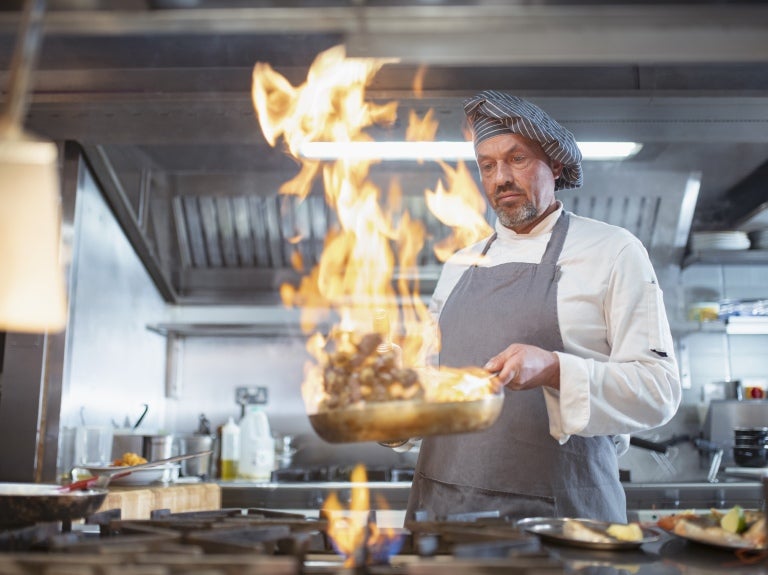 Kok in de keuken
