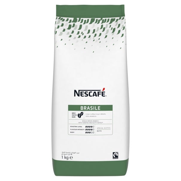 Een zak met Nescafe Brazilië koffie