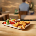 Garden Gourmet vegan nuggets op een bord met saus